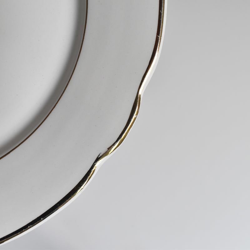 Vintage Plate Digoin & Sarreguemines White & gold C
