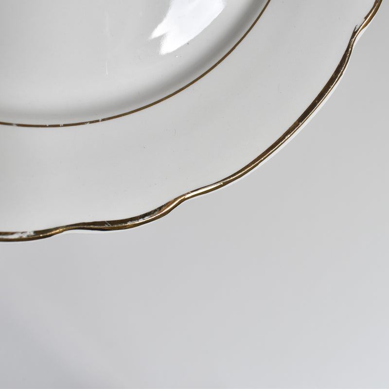 Vintage Plate Digoin & Sarreguemines White & gold C