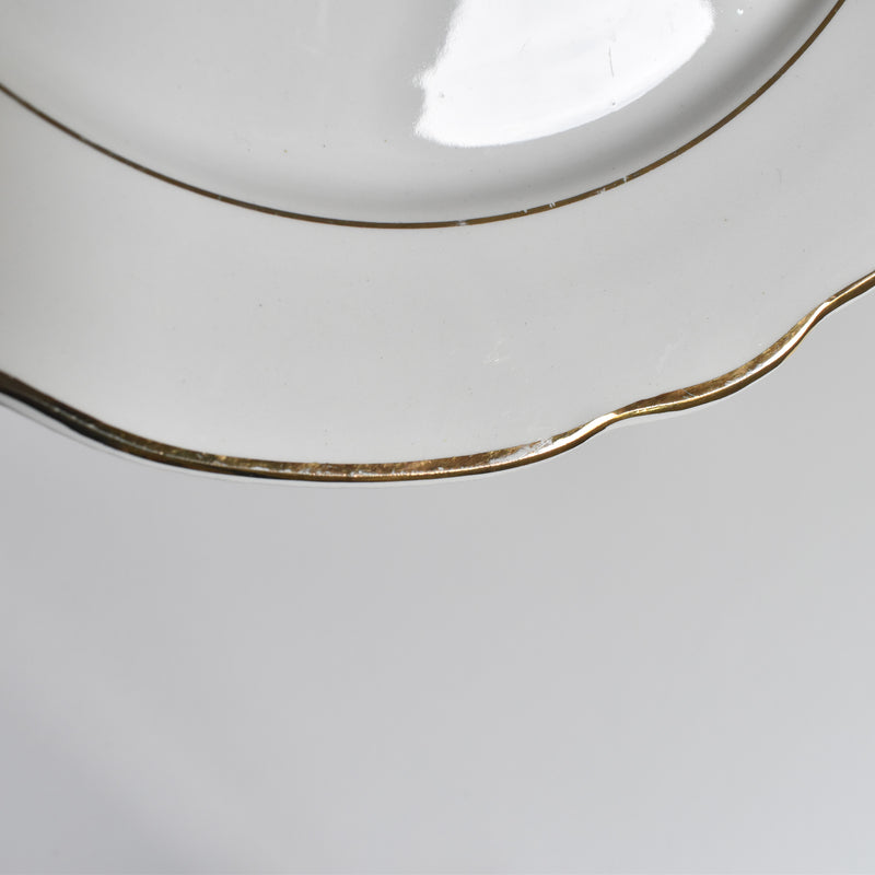 Vintage Plate Digoin & Sarreguemines White & gold C