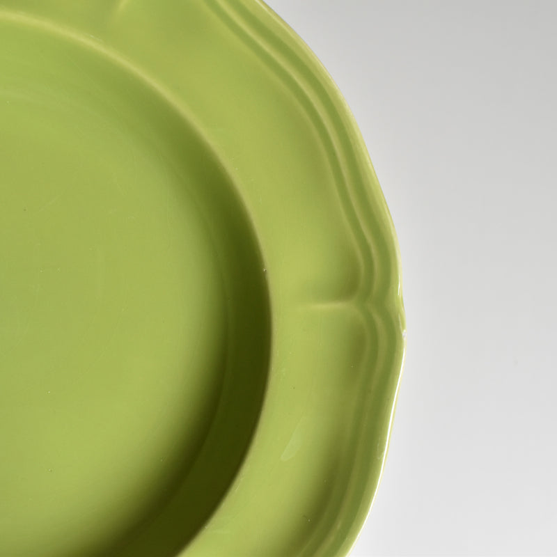 Vintage Dessert Plate, Longchamp, Floral Rim, Green B