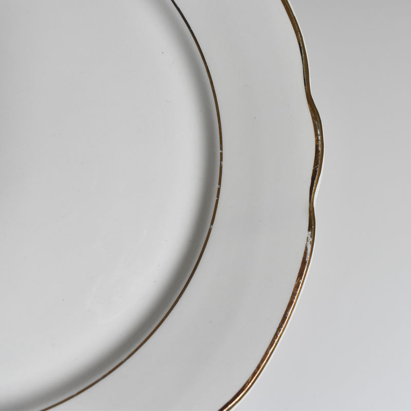 Vintage Plate Digoin & Sarreguemines White & gold C