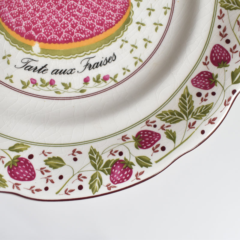 Vintage Dessert Plate, Gien Les tartes "Strawberry Tart"