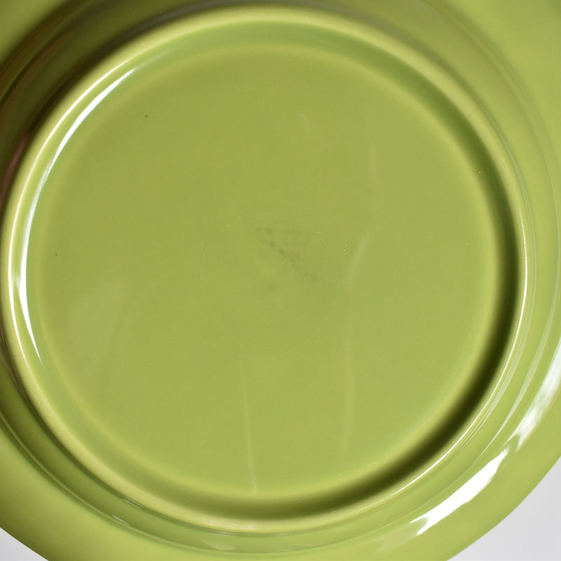 Vintage dessert plate, Longchamp, flower rim, green C