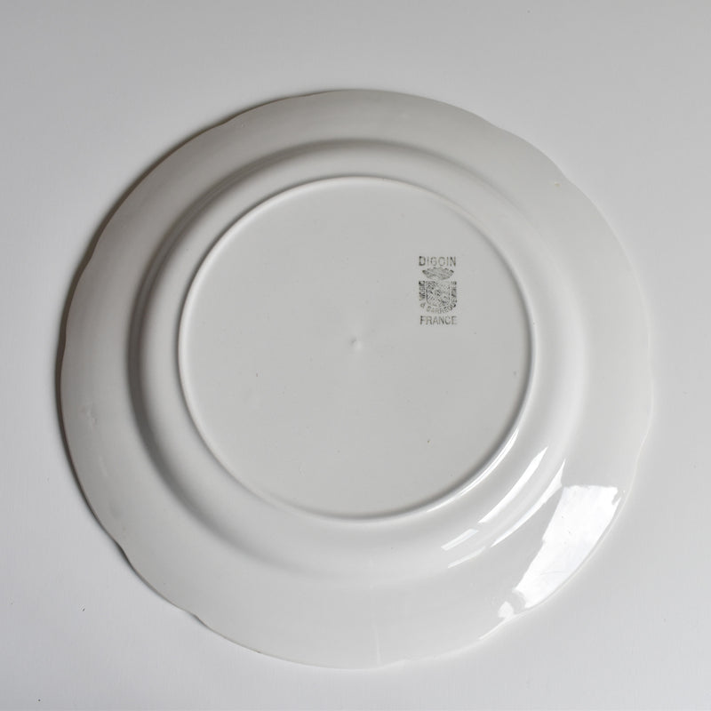 Vintage Plate Digoin & Sarreguemines White & Gold D