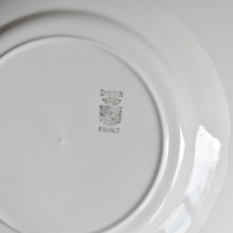 Vintage Plate Digoin & Sarreguemines White & Gold D