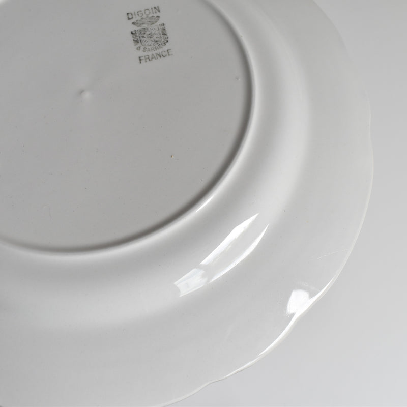 Vintage Plate Digoin & Sarreguemines White & Gold D