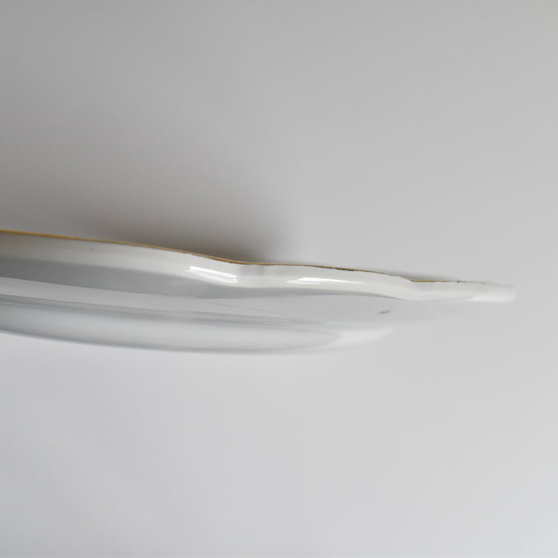 Vintage Plate Digoin & Sarreguemines White & Gold D