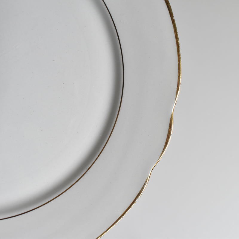 Vintage Plate Digoin & Sarreguemines White & Gold D