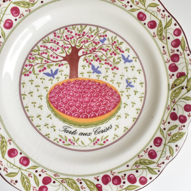 Vintage Dessert Plate Gien Les tartes "Cherry Pie"