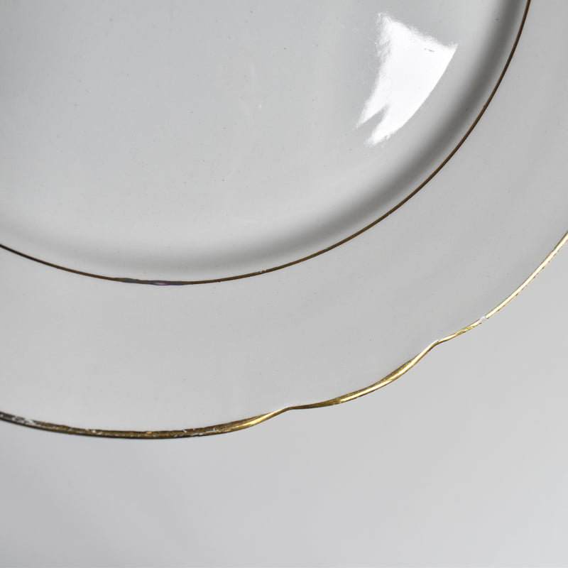 Vintage Plate Digoin & Sarreguemines White & Gold D