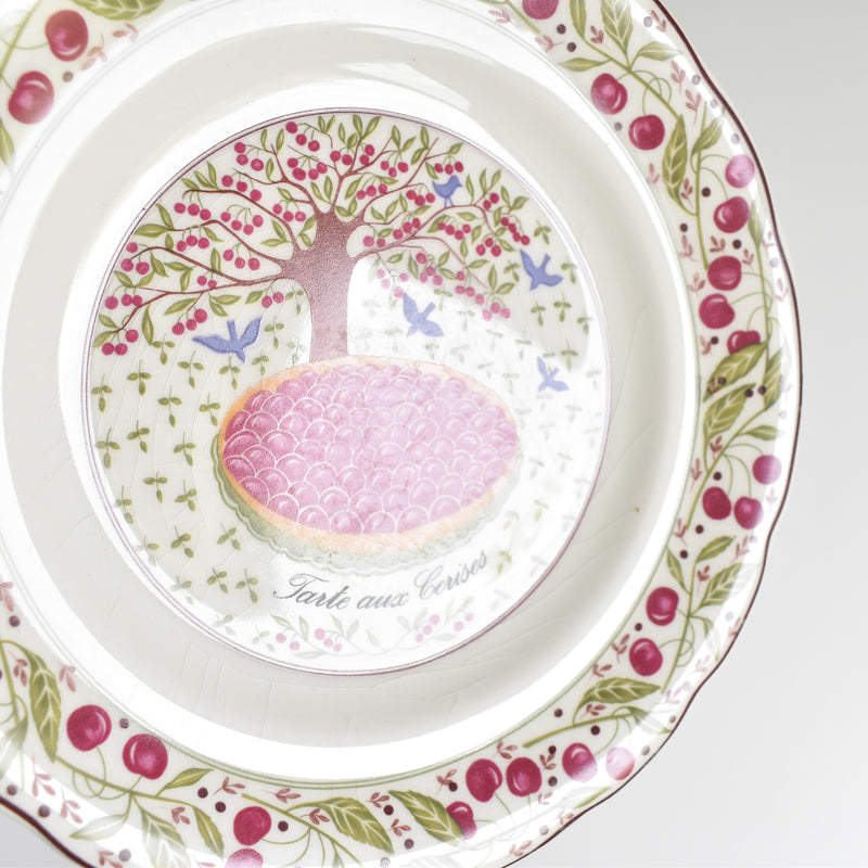 Vintage Dessert Plate Gien Les tartes "Cherry Pie"
