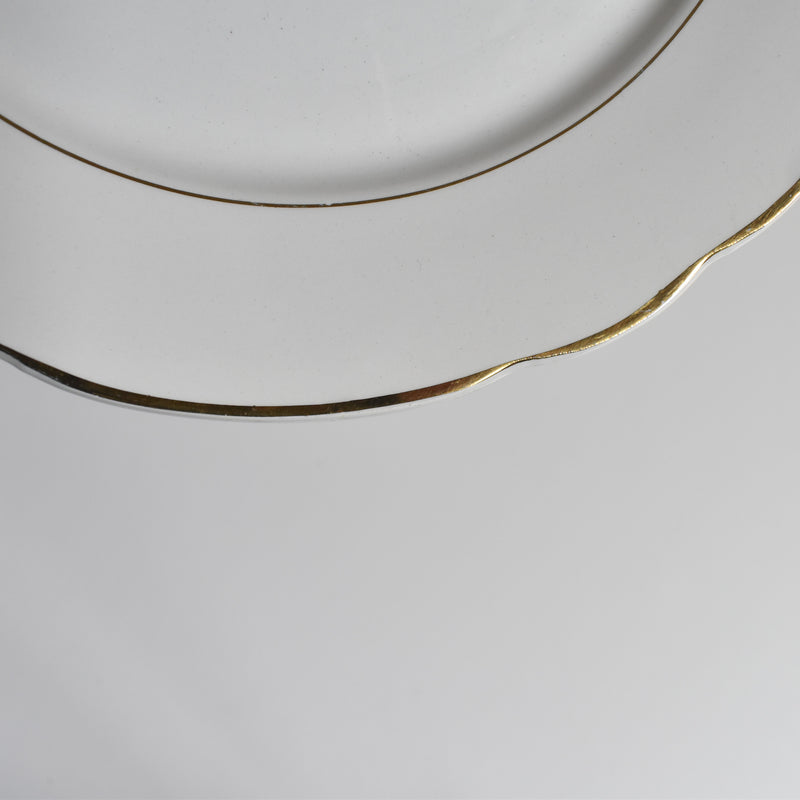 Vintage Plate Digoin & Sarreguemines White & Gold D