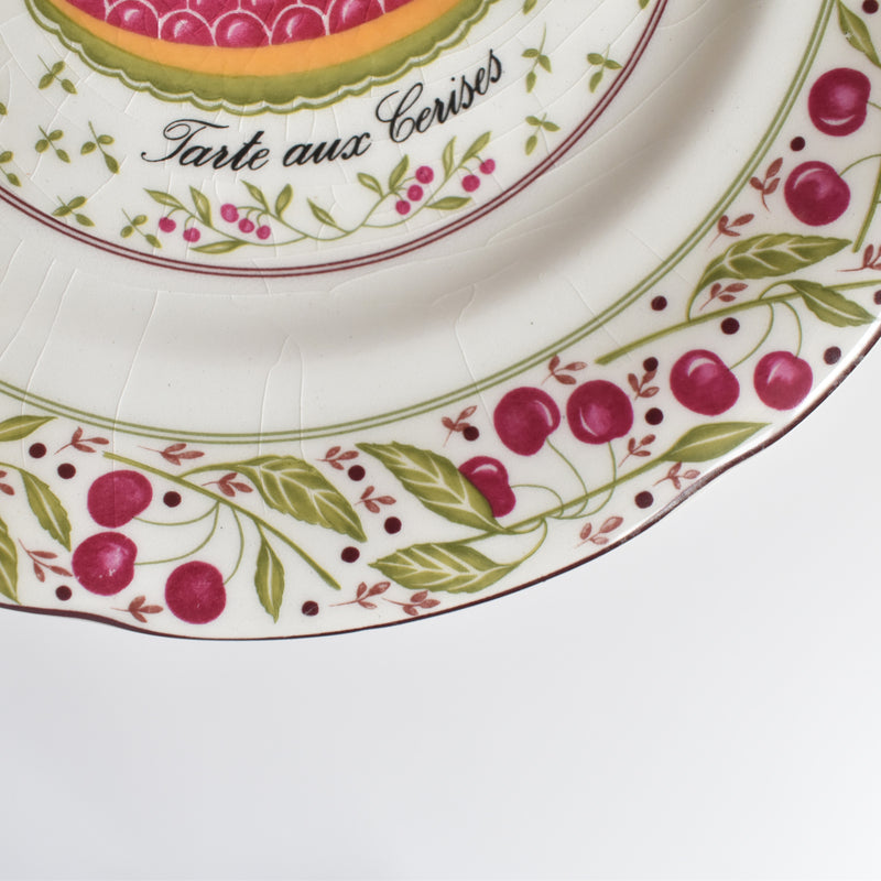 Vintage Dessert Plate Gien Les tartes "Cherry Pie"