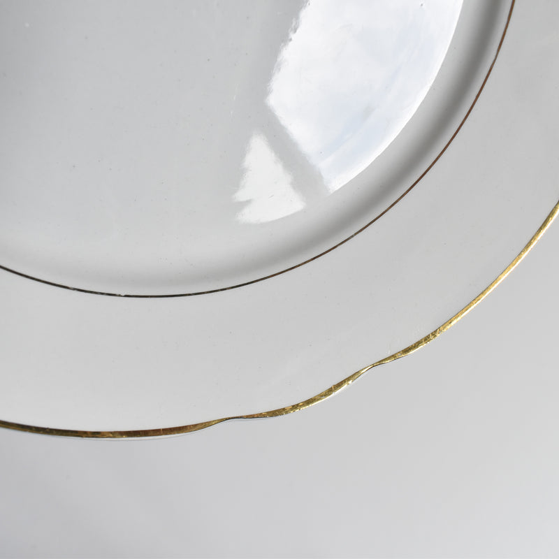 Vintage Plate Digoin & Sarreguemines White & Gold D
