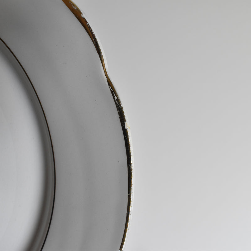Vintage Plate Digoin & Sarreguemines White & Gold D