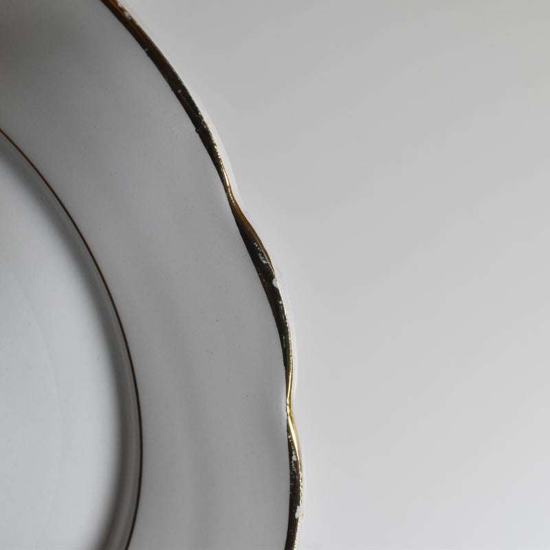 Vintage Plate Digoin & Sarreguemines White & Gold D