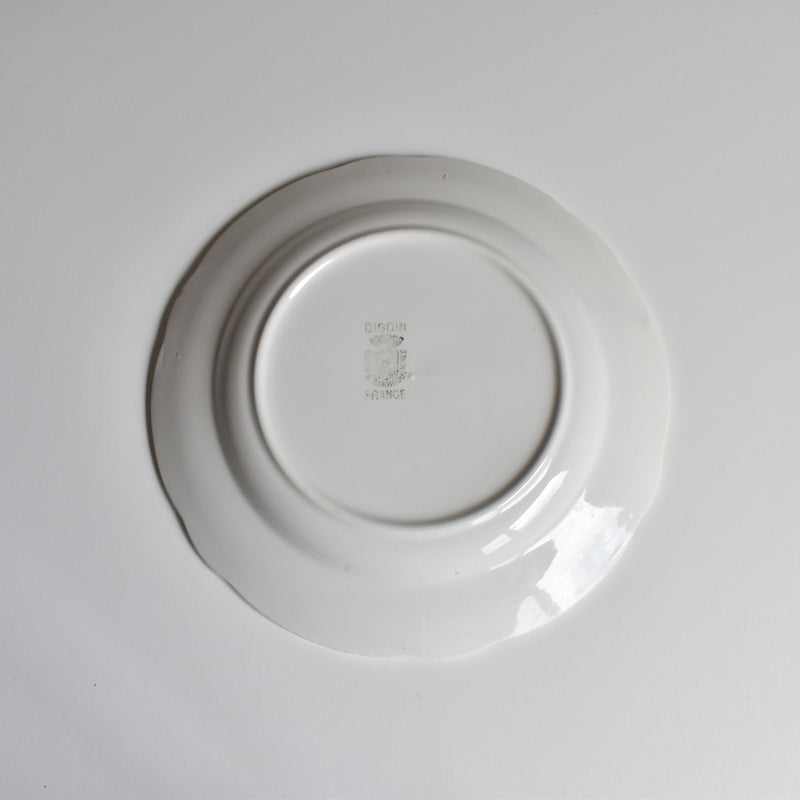 Vintage dessert plate Digoin & Sarreguemines White & gold A