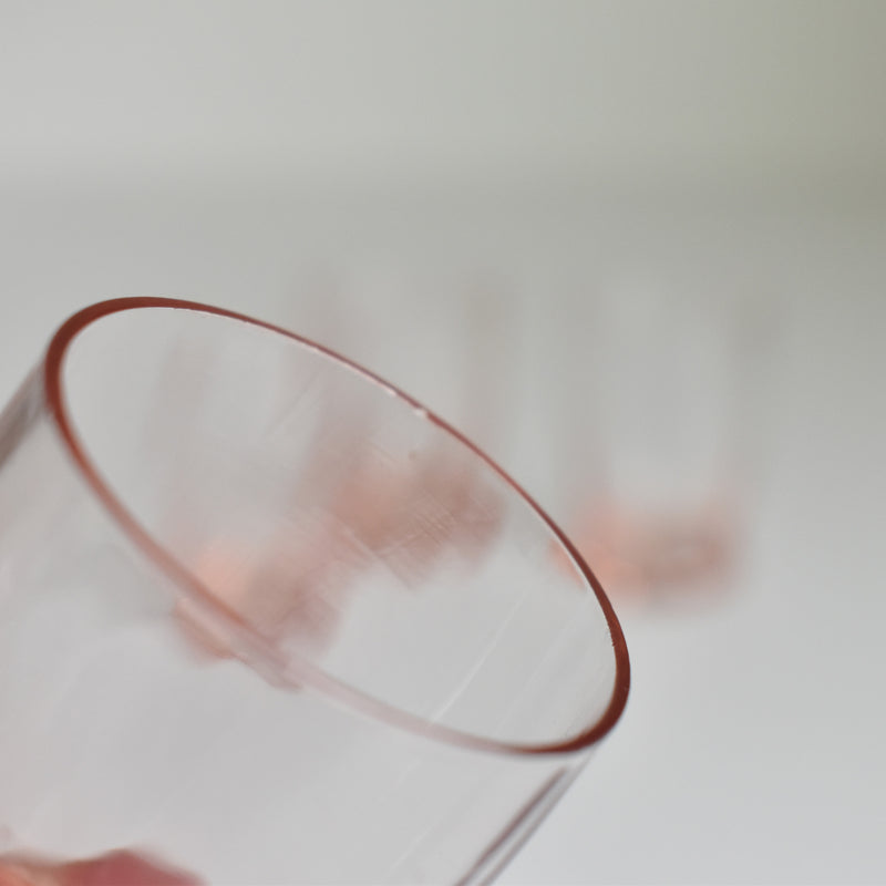 Vintage Liquor Glasses Pink, Set of 4