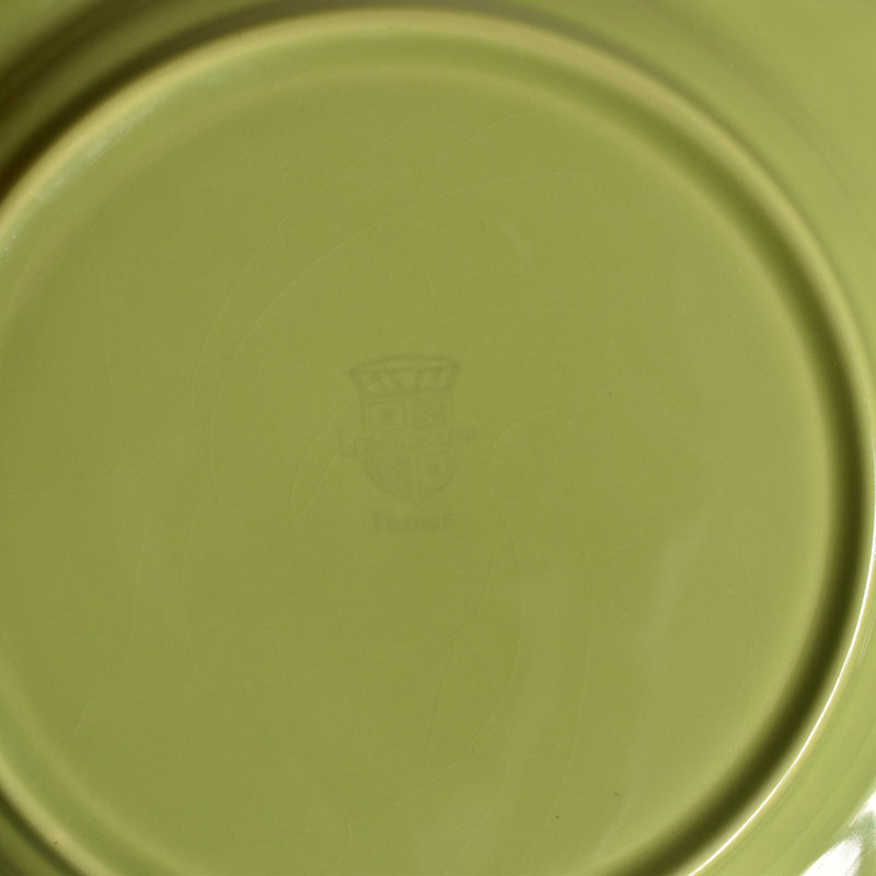 Vintage Plate Longchamp, Scalloped Edge, Green A