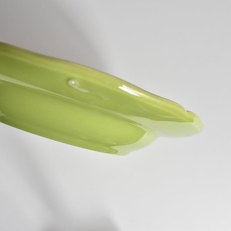 Vintage Dessert Plate, Longchamp, Flower Rim, Green, D