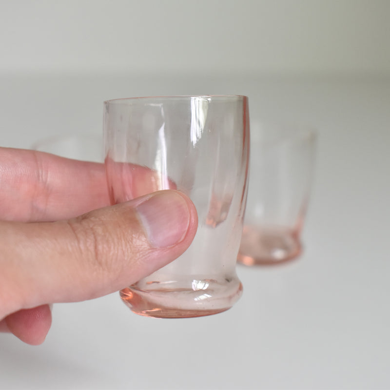 Vintage Liquor Glasses Pink, Set of 4