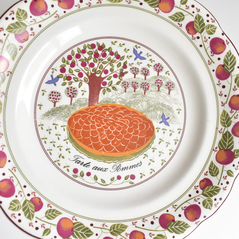 Vintage dessert plate Gien Les tartes "Tarte aux Pommes"
