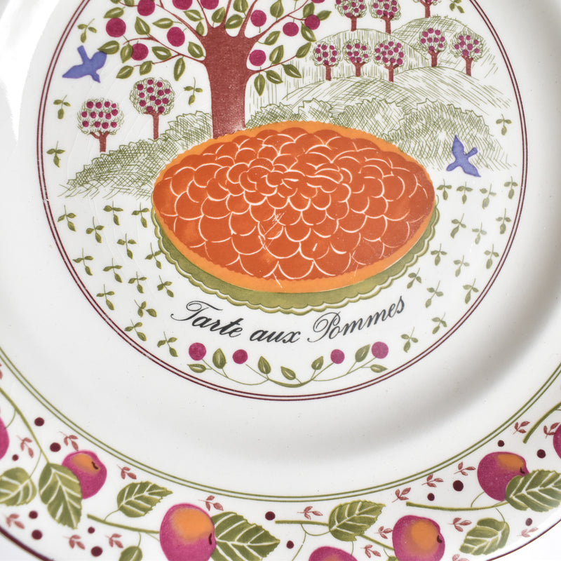 Vintage dessert plate Gien Les tartes "Tarte aux Pommes"