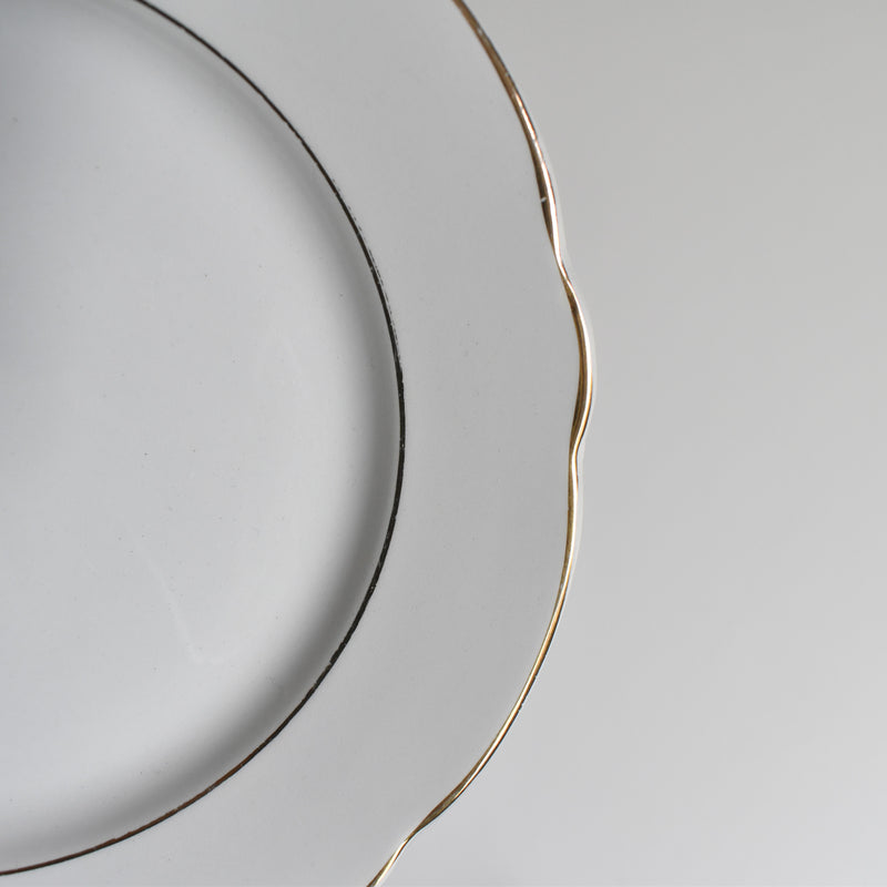 Vintage dessert plate Digoin & Sarreguemines White & gold A
