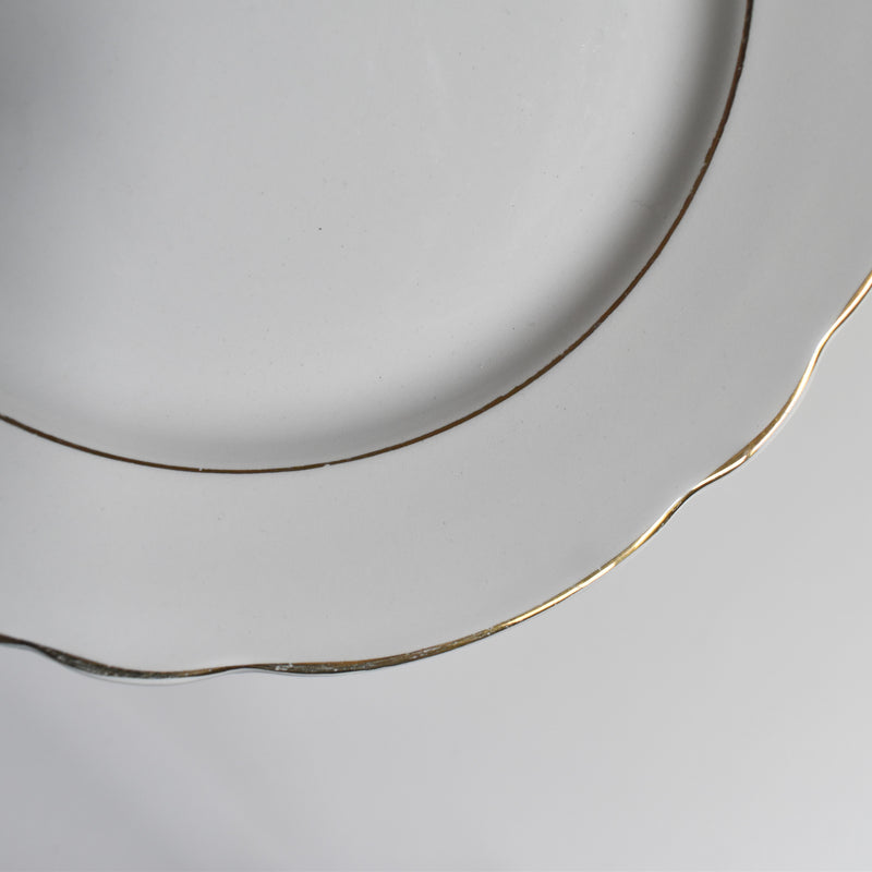 Vintage dessert plate Digoin & Sarreguemines White & gold A