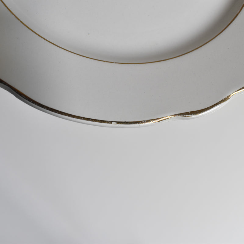 Vintage dessert plate Digoin & Sarreguemines White & gold A