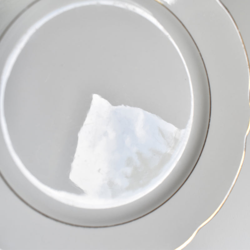 Vintage dessert plate Digoin & Sarreguemines White & gold A