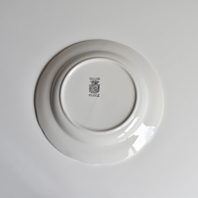 Vintage Dessert Plate Digoin & Sarreguemines White & Gold B