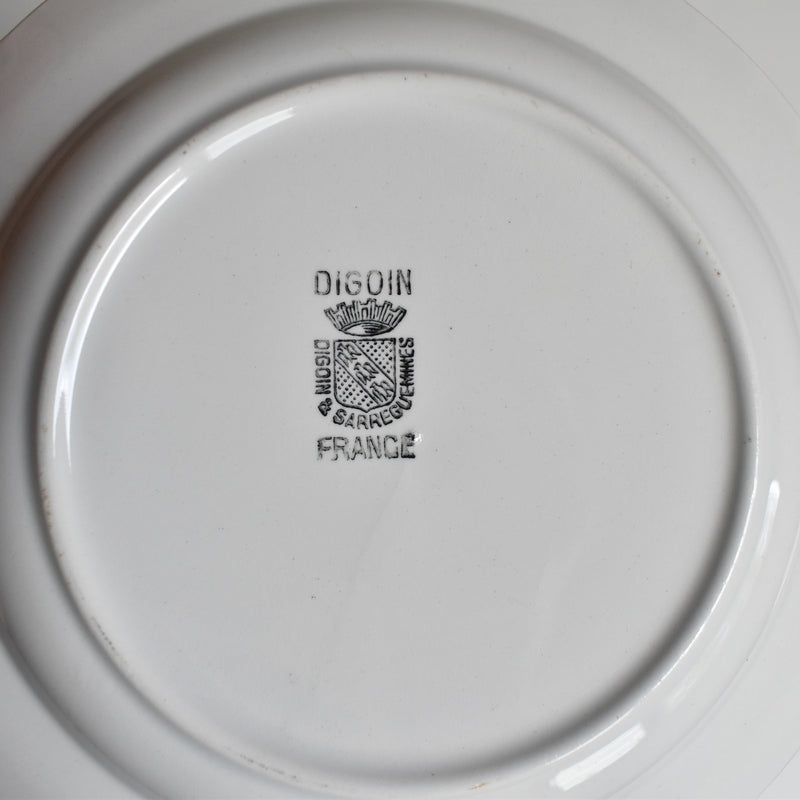 Vintage Dessert Plate Digoin & Sarreguemines White & Gold B