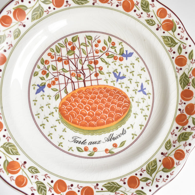 Vintage dessert plate Gien Les tartes "Apricot Tart"