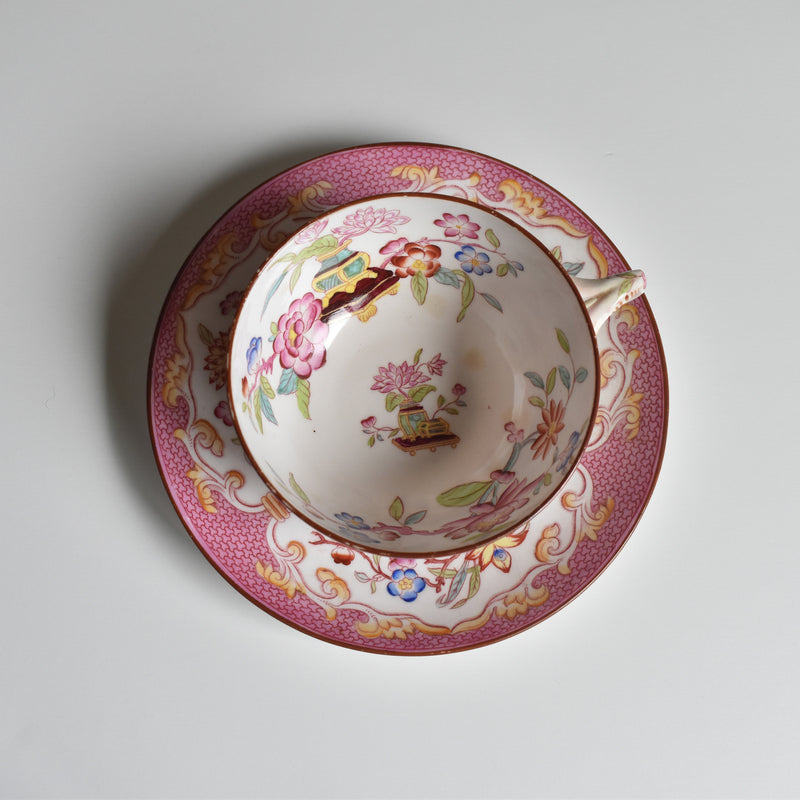 Antique Cup & Saucer Sarreguemines Minton 235 (Grand Depots) B
