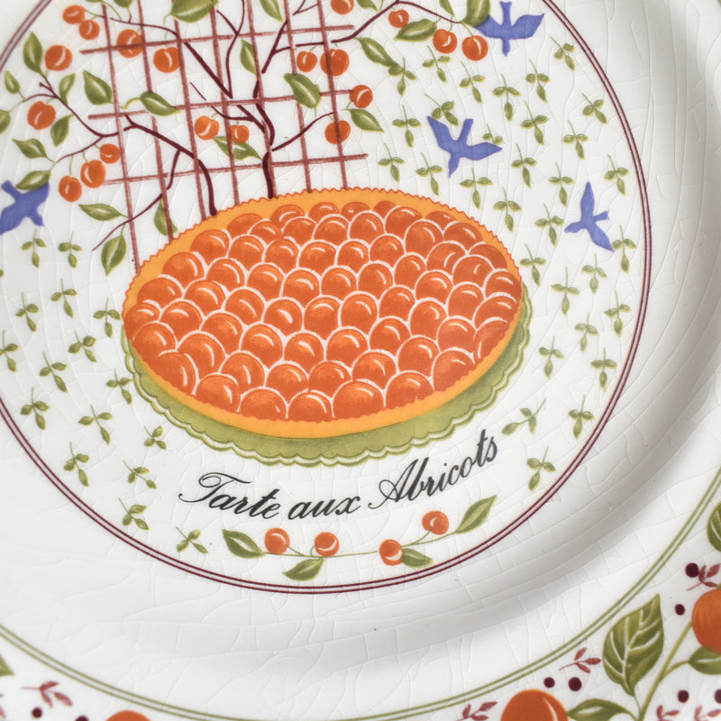 Vintage dessert plate Gien Les tartes "Apricot Tart"