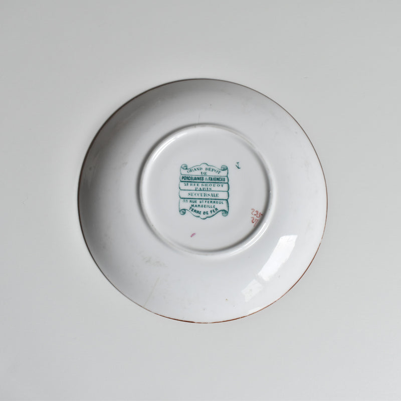 Antique Cup & Saucer Sarreguemines Minton 235 (Grand Depots) B