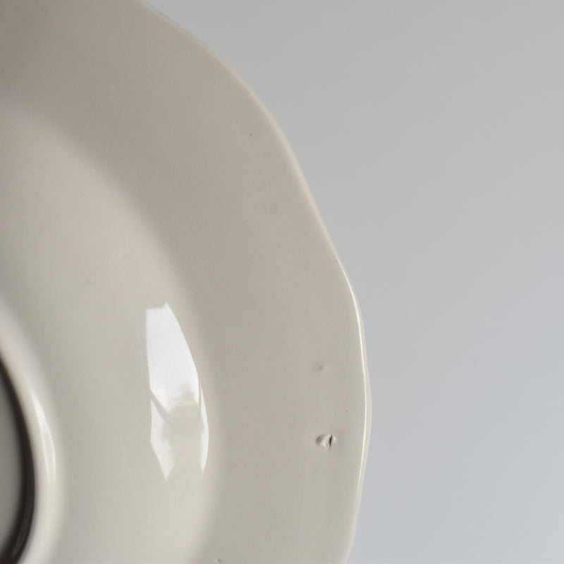 Vintage Deep Plate, Floral Rim, E
