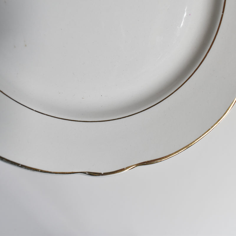 Vintage Dessert Plate Digoin & Sarreguemines White & Gold B