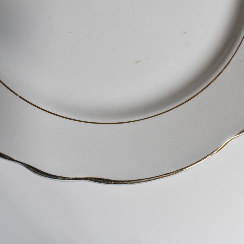 Vintage Dessert Plate Digoin & Sarreguemines White & Gold B