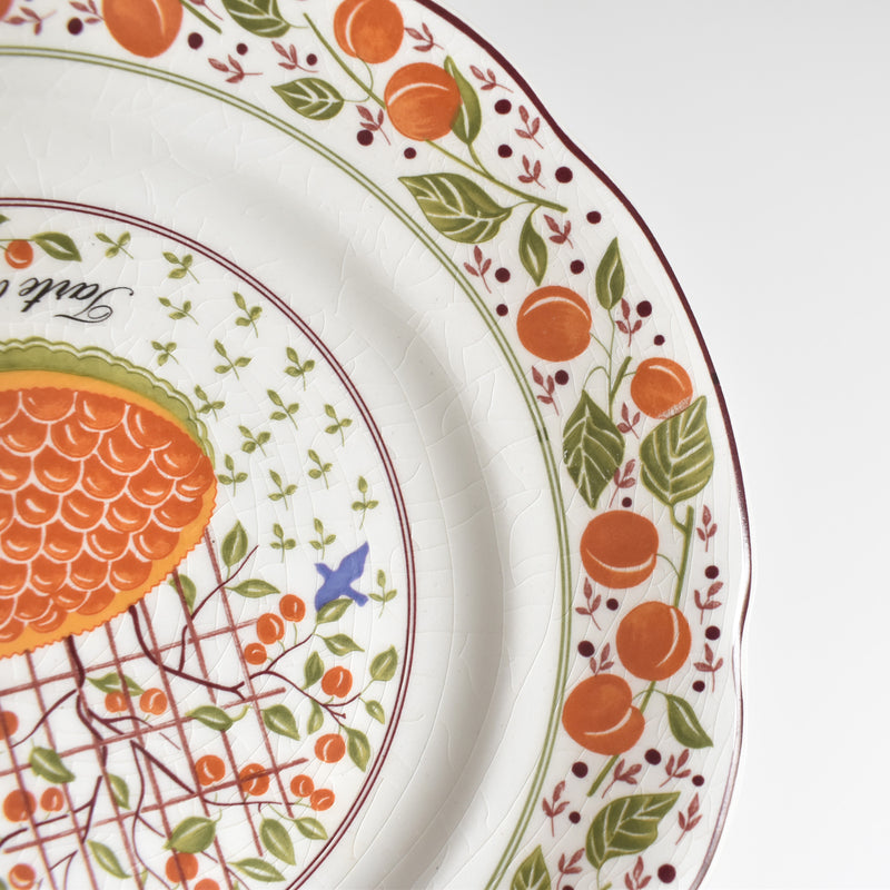 Vintage dessert plate Gien Les tartes "Apricot Tart"