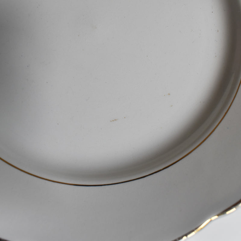 Vintage Dessert Plate Digoin & Sarreguemines White & Gold B