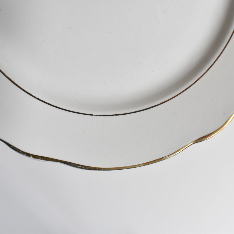 Vintage Dessert Plate Digoin & Sarreguemines White & Gold B
