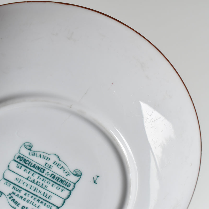 Antique Cup & Saucer Sarreguemines Minton 235 (Grand Depots) B