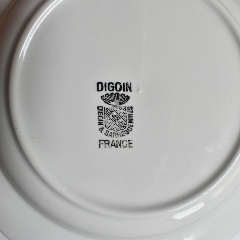 Vintage dessert plate Digoin & Sarreguemines White & gold C