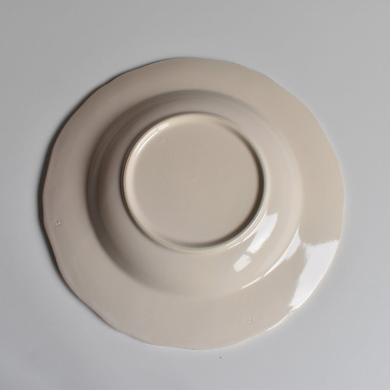 Vintage Deep Plate, Flower Rim, Size F