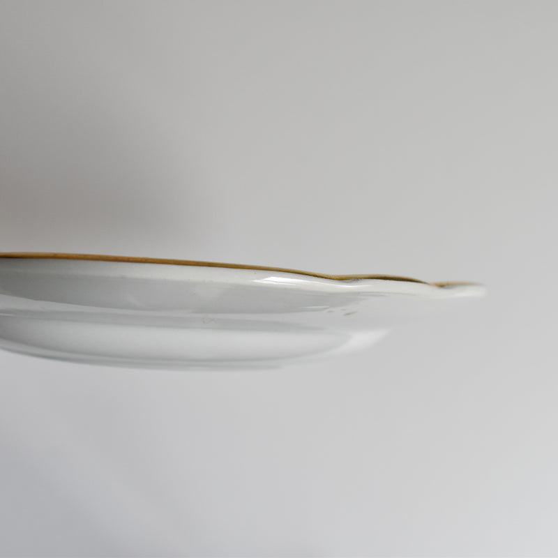 Vintage dessert plate Digoin & Sarreguemines White & gold C