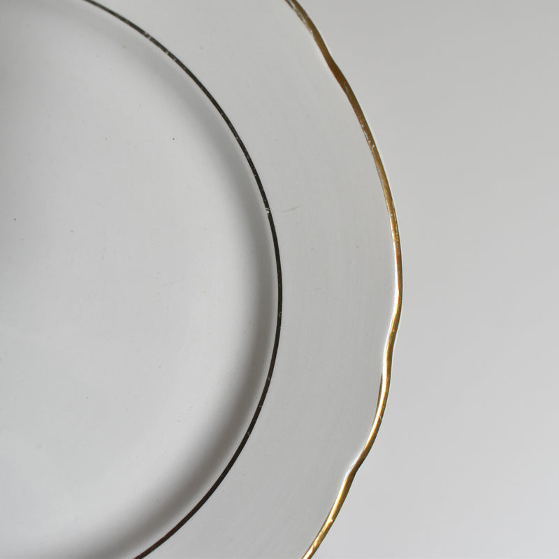 Vintage dessert plate Digoin & Sarreguemines White & gold C