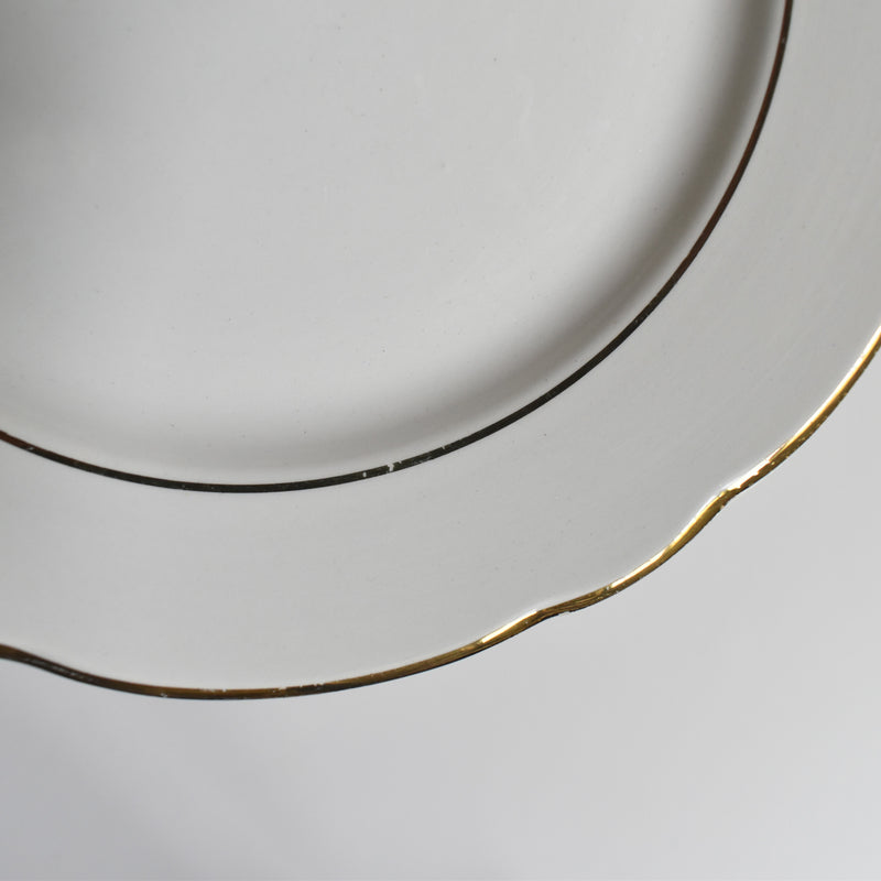 Vintage dessert plate Digoin & Sarreguemines White & gold C