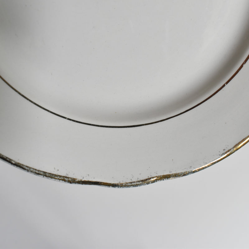 Vintage dessert plate Digoin & Sarreguemines White & gold C